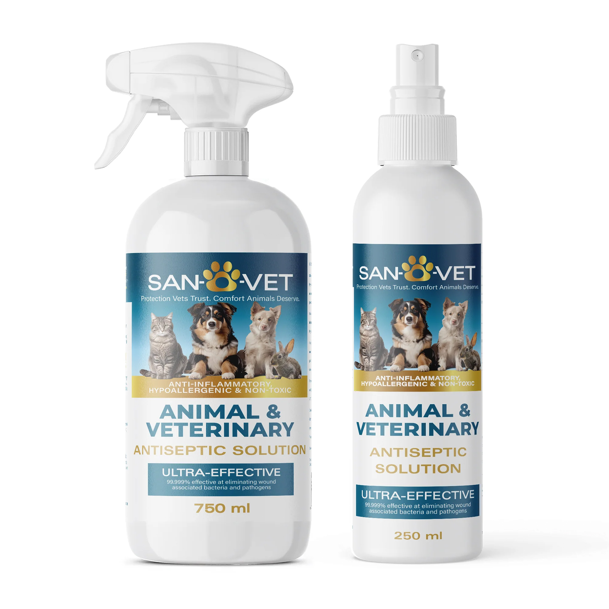 2x San-O-Vet Animal and Veterinary Antiseptic Solution Sprays