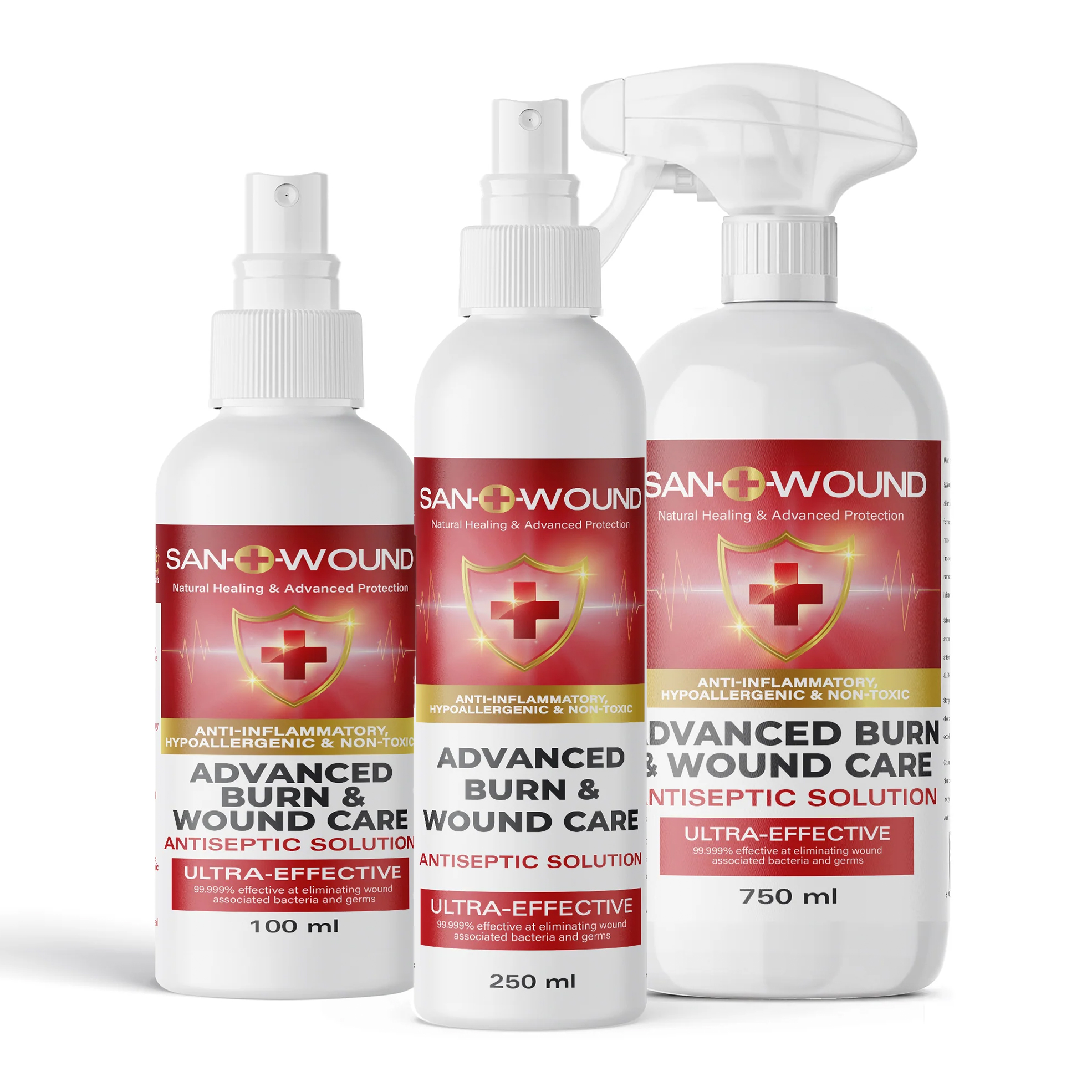 3x San-O-Wound Advanced Burn and Wound Care Sprays