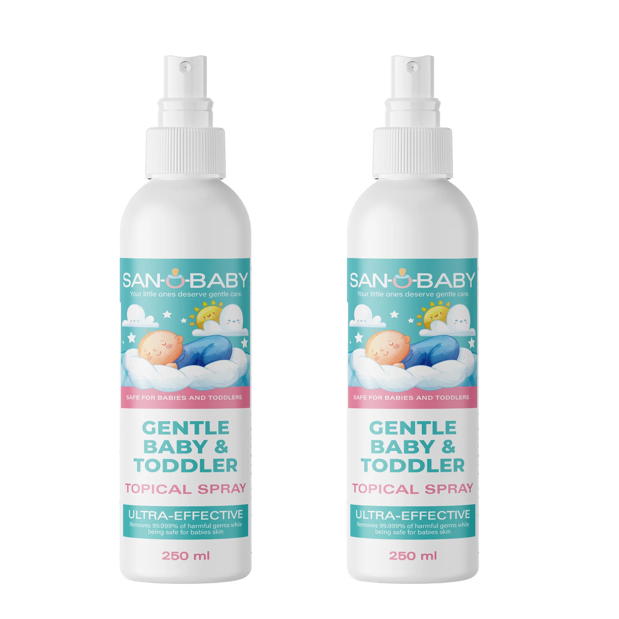 2x 250ml San-O-Baby Gentle Baby and Toddler Topical Sprays