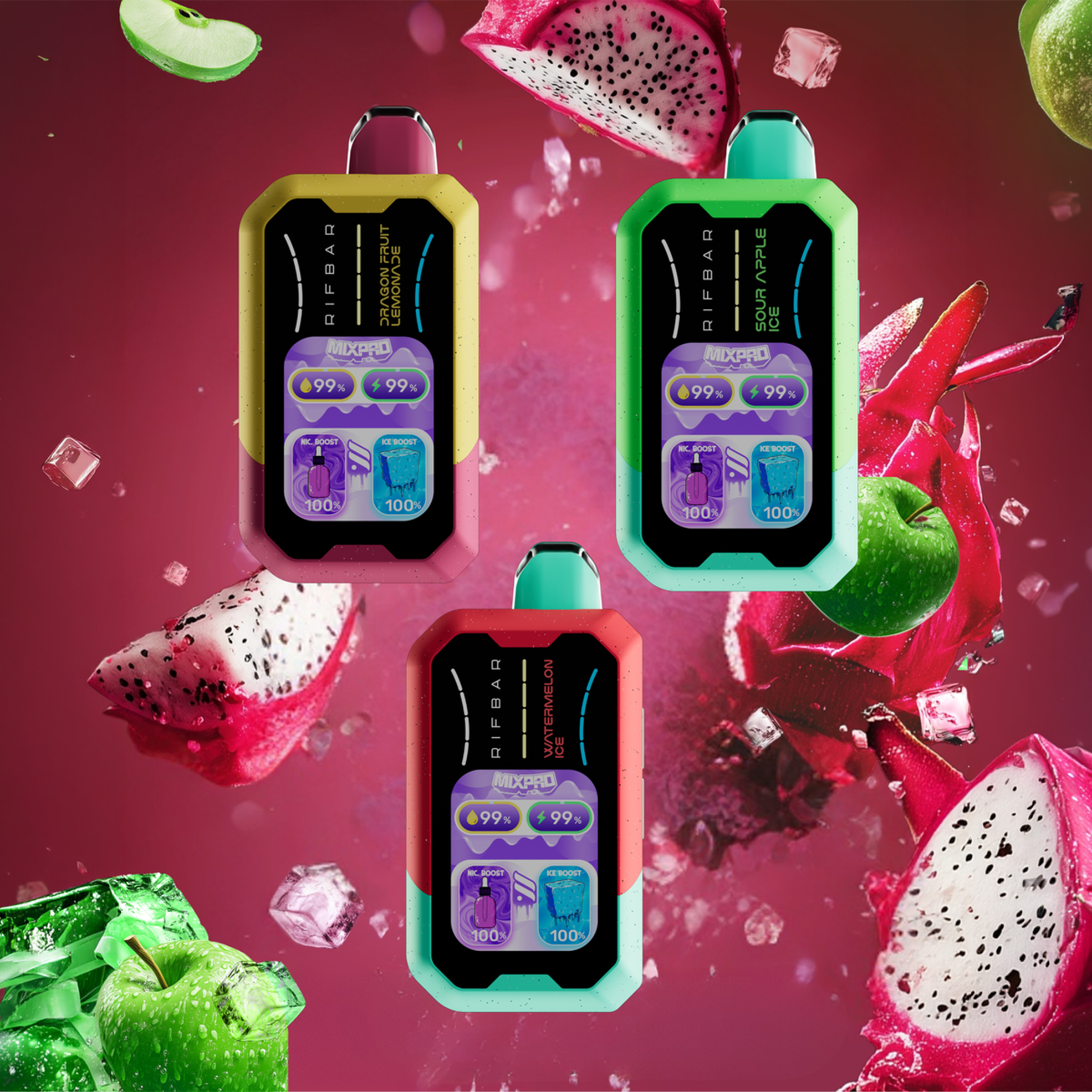 3x MixPro 40000 Puff Disposable Vapes with LED Display