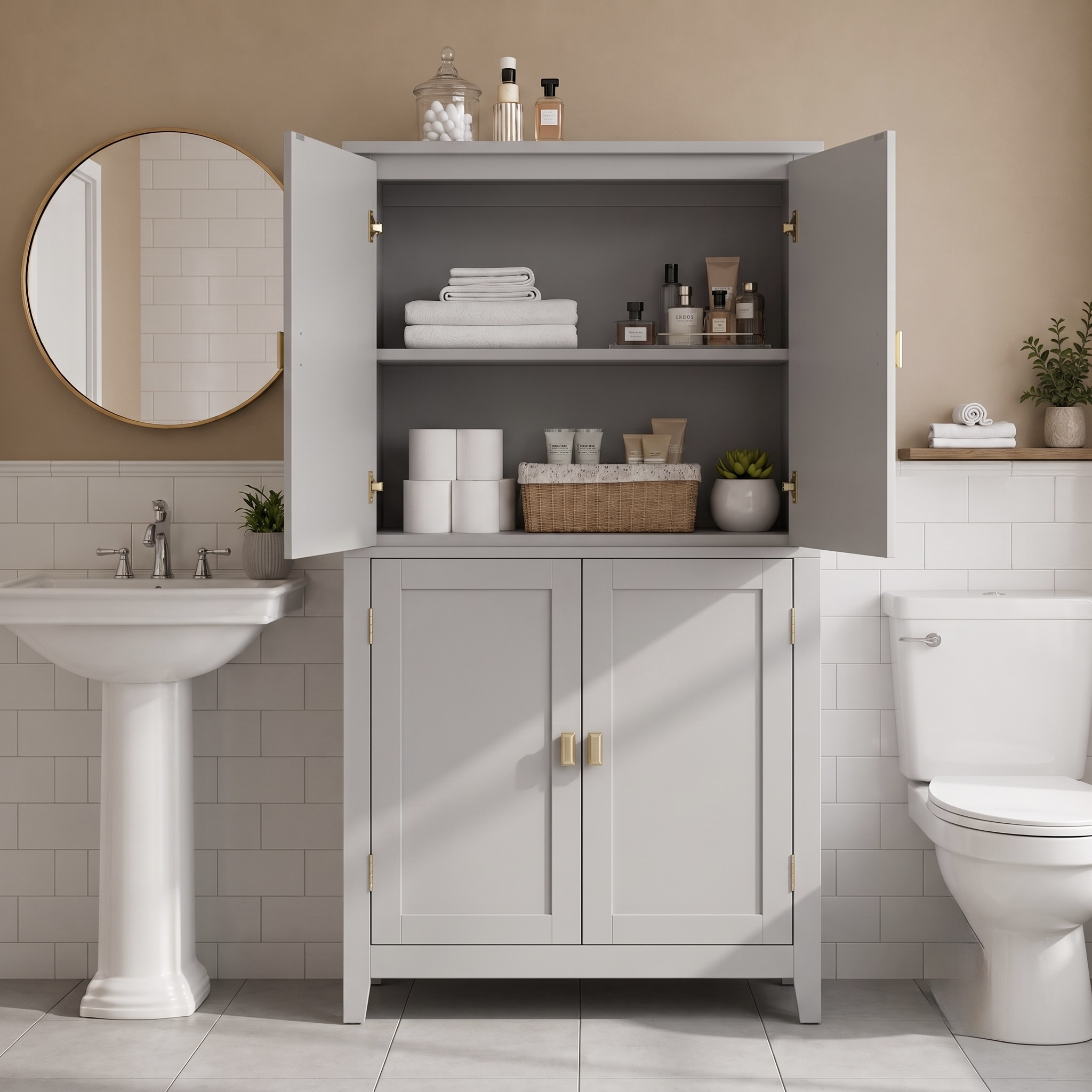 4-Door LockRidge Freestanding Cabinet with Adjustable Shelves