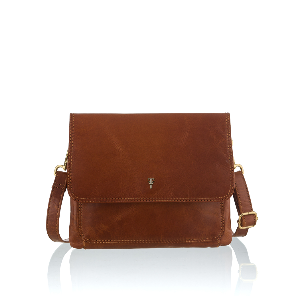 Ladies Genuine Leather Mini Double Compartment Saddle