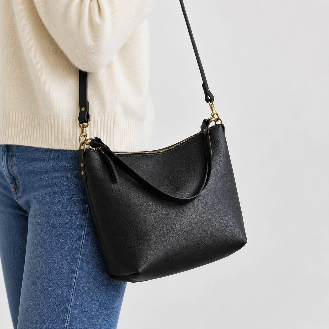 Genuine Leather Violet Tote Bag