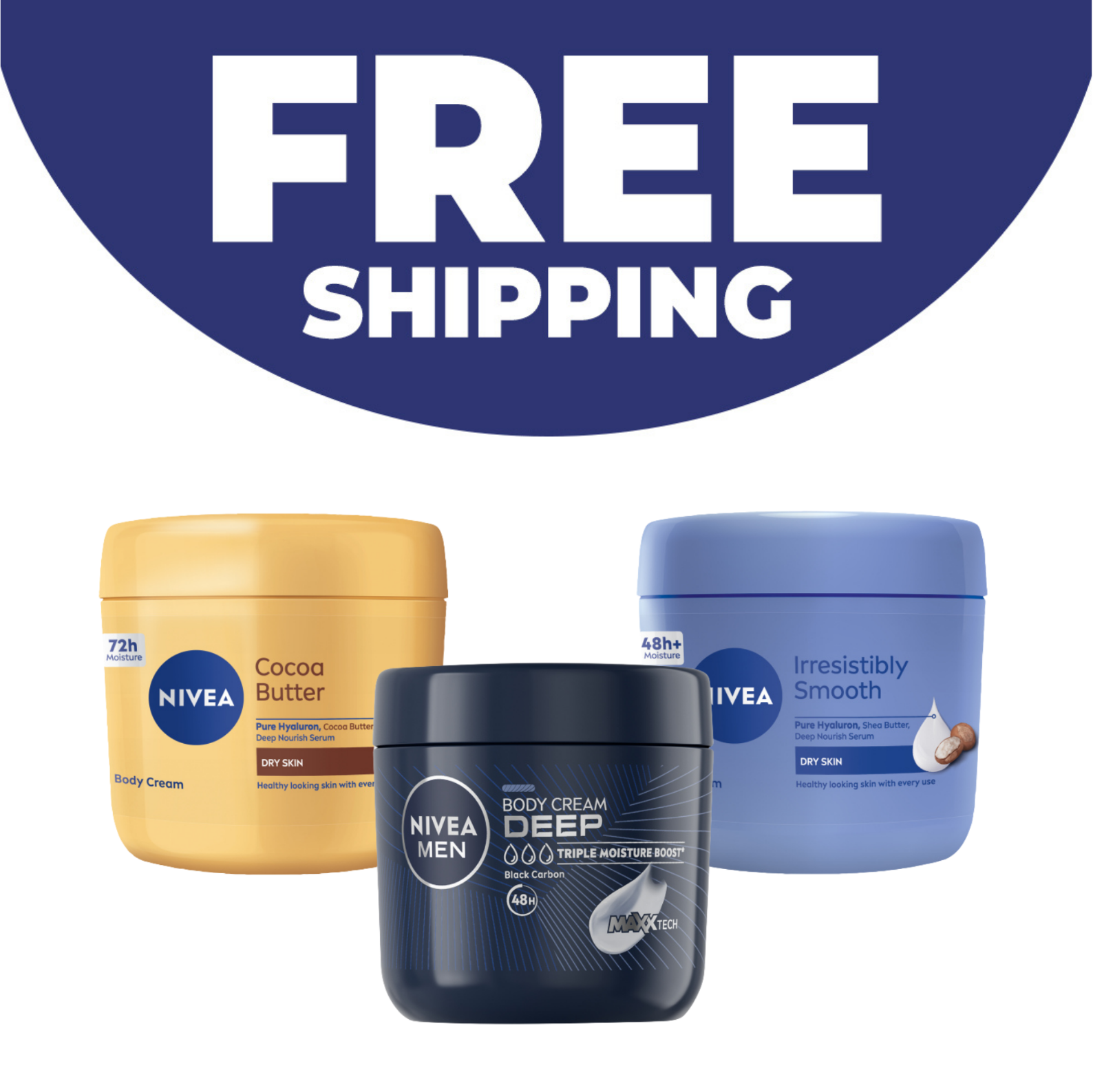 3x 400ml Ladies or Men's Body Creams