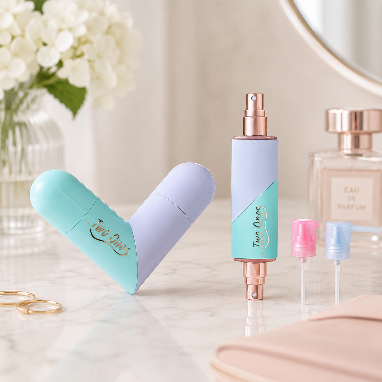 2x 2-in-1 Refillable Travel Perfume Bottles