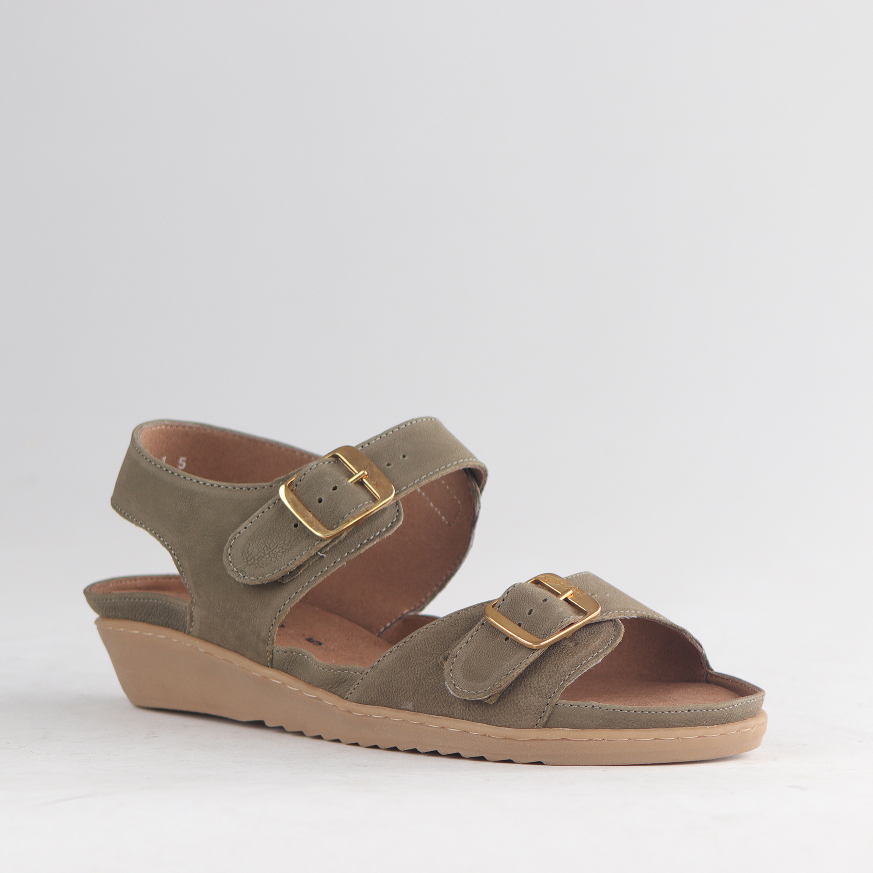 Ladies Genuine Leather Double Buckle Sandals