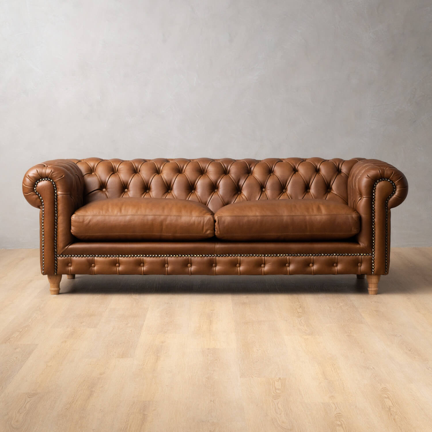 3-Seater Chesterfield Leather Couch