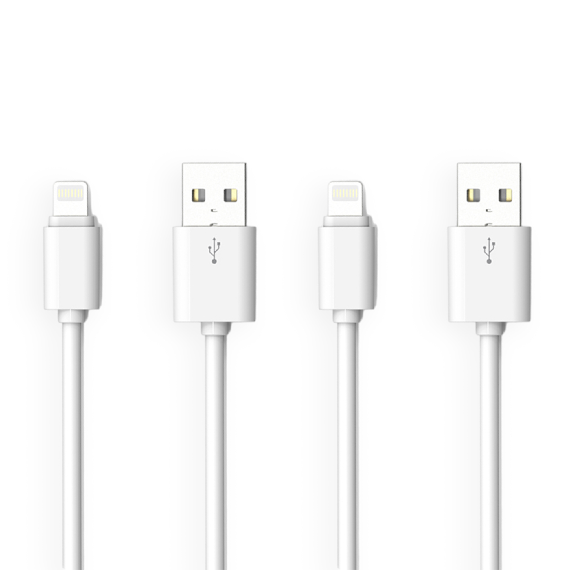 2x 1m 2.1A Fast Charging USB to Lightning Cables