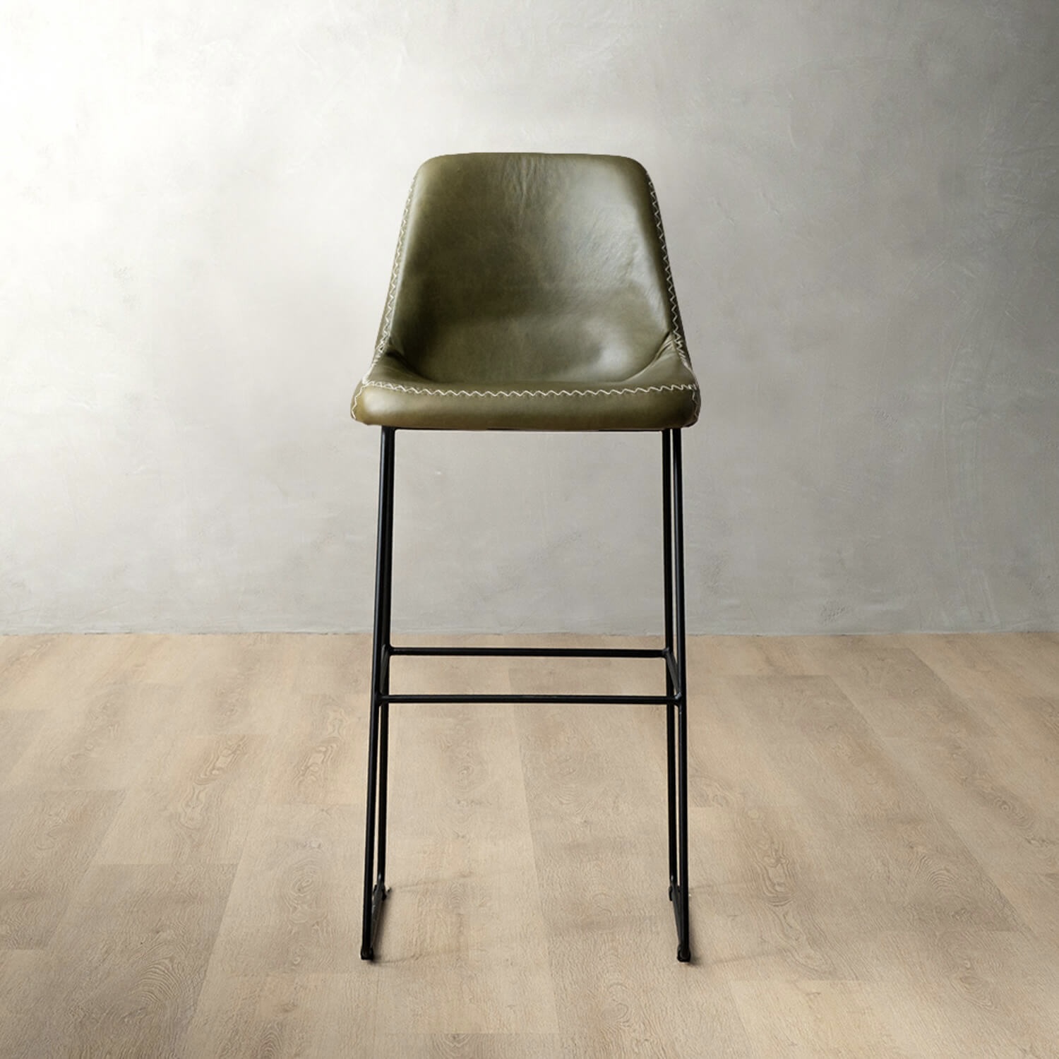 Hand-Stiched Leather Counter Bar Chair