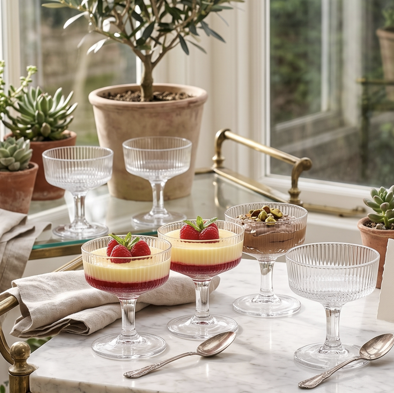 6x Classic Stemmed Glasses