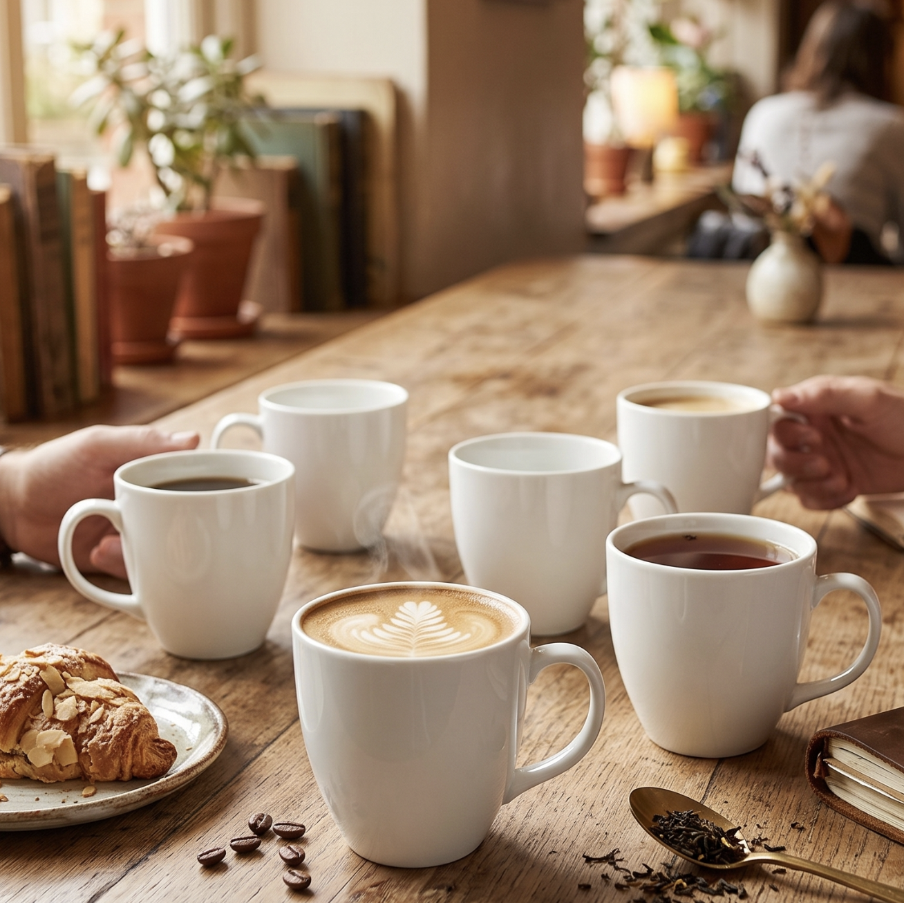 6x 470ml Bella Porcelain Mugs