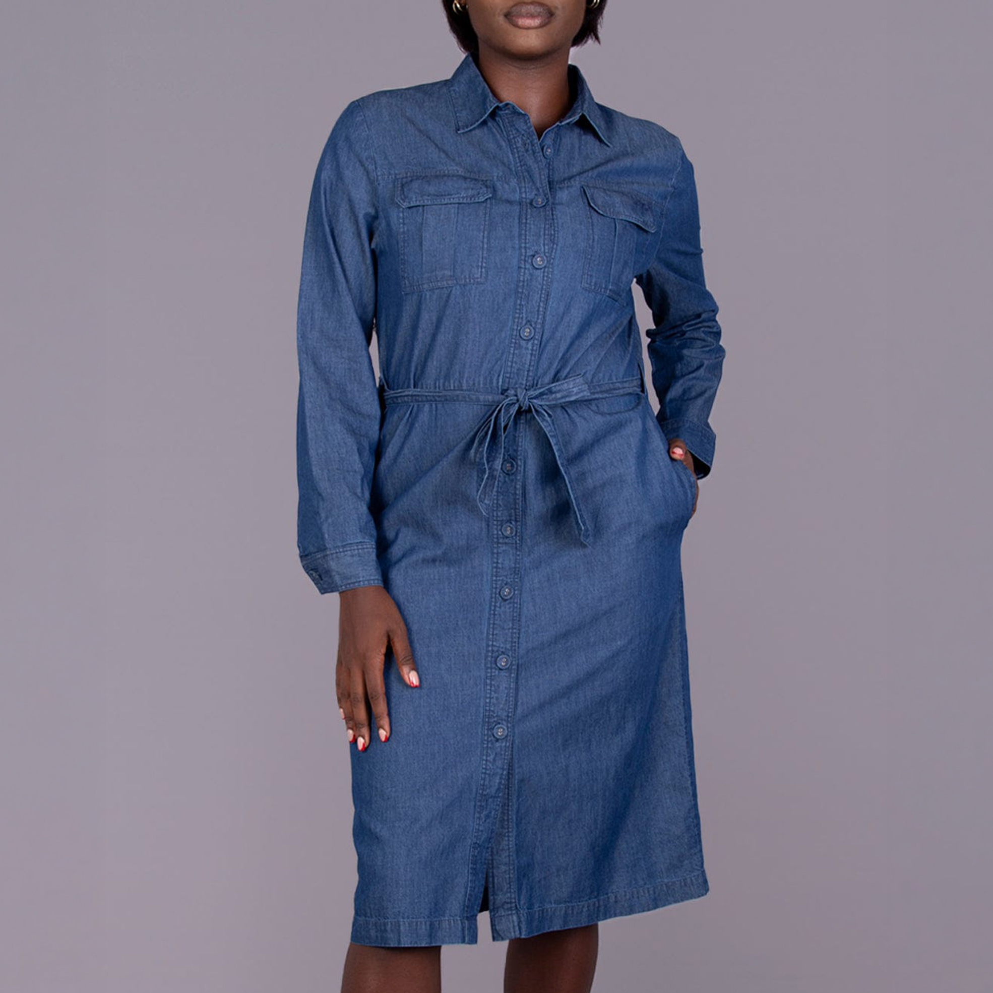 Ladies Thandi Dark Denim Dress