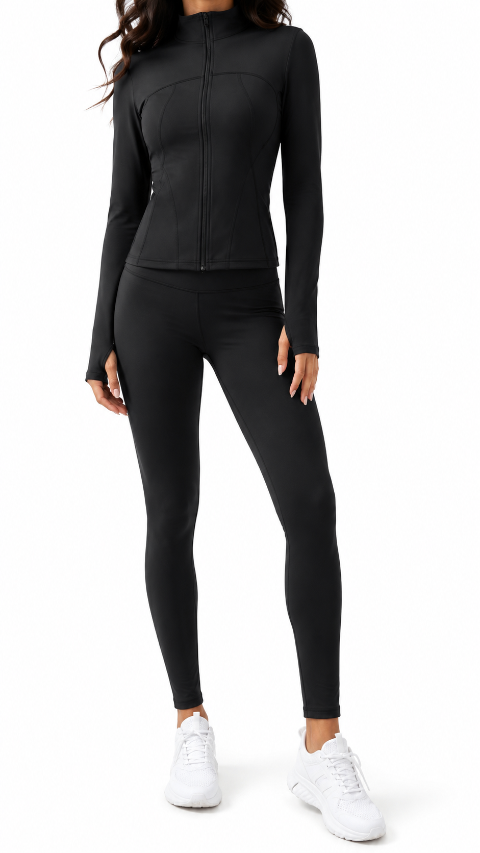 2- Piece Ladies Long Sleeve Zipper Active Set