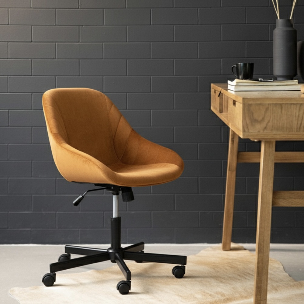 Aged Mustard Adjustable Office Chair