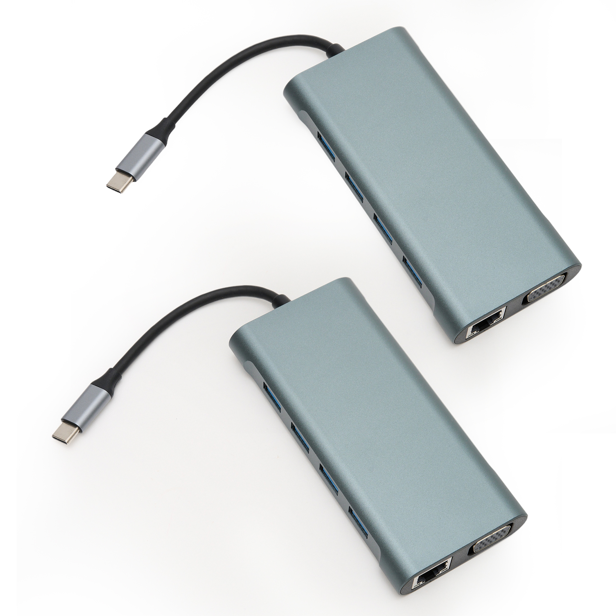 2x 11-in-1 Type-C to HDTV Multiport Adapters