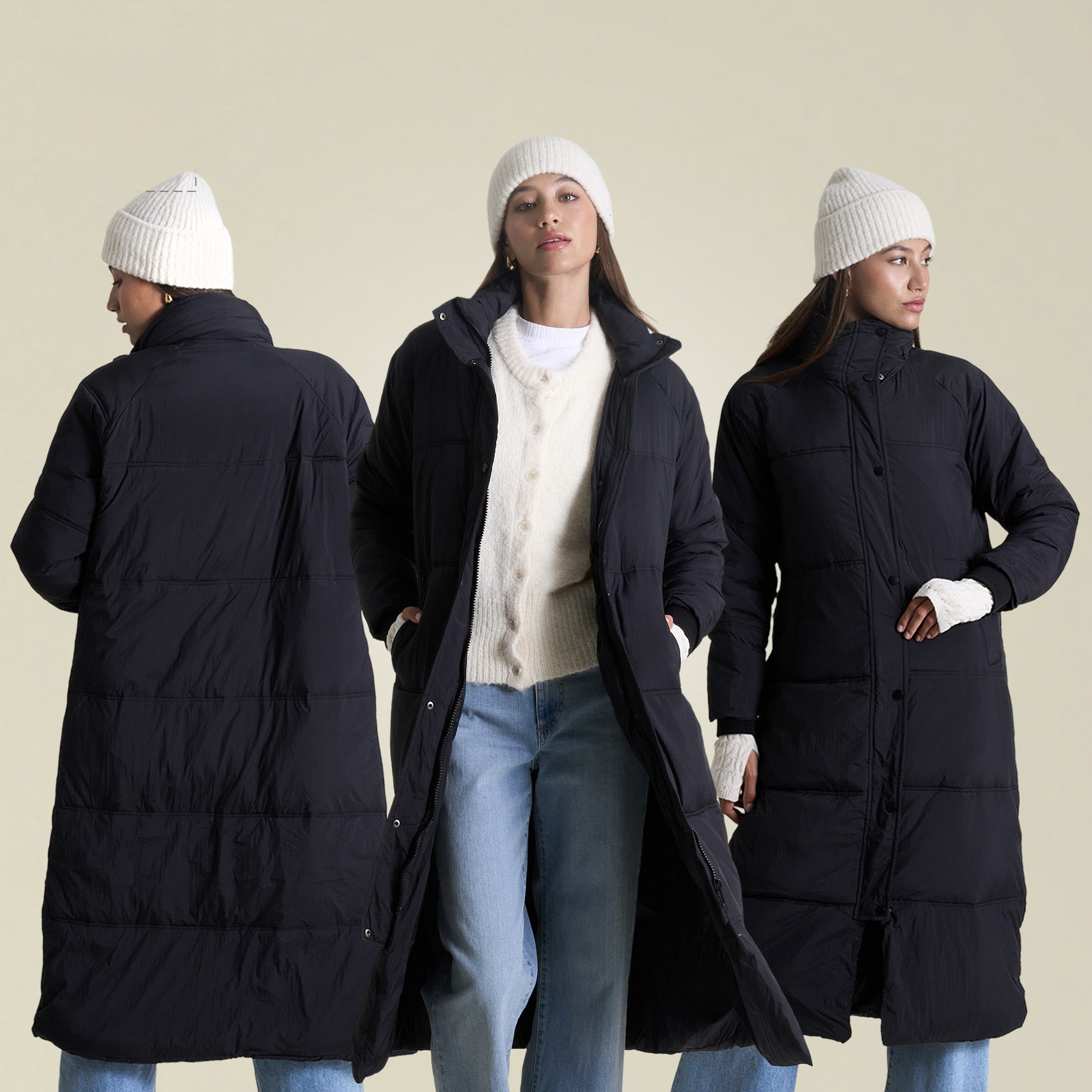 Ladies Longer Length Puffer Jacket