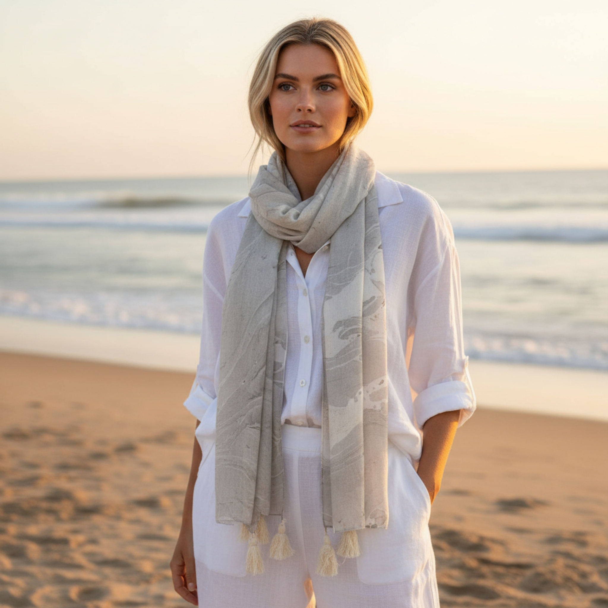 Ladies Marble Print Scarf