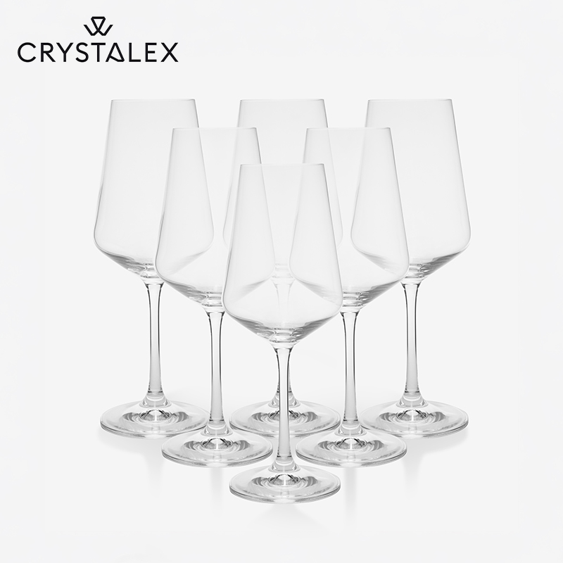 6x Premium Crystal Wine Glasses