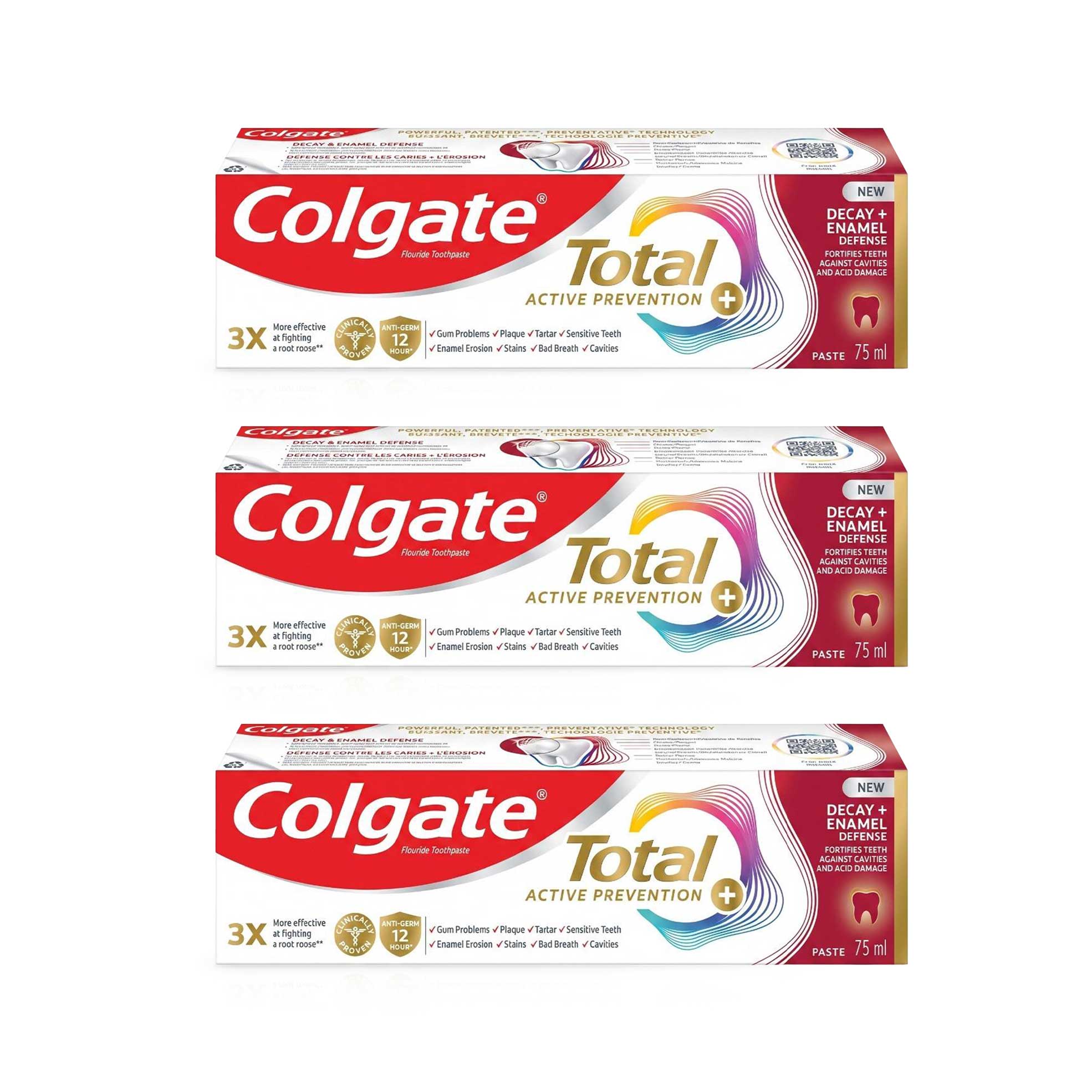 3x 75ml Total 12 Multi-Benefit Toothpastes