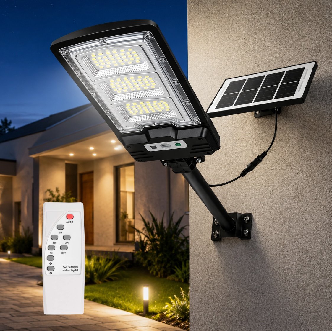 200W 108-LED Solar Induction Street Light with Remote