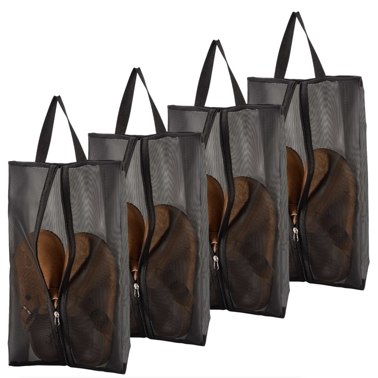 4x Waterproof Shoe Organiser Bags with Handles