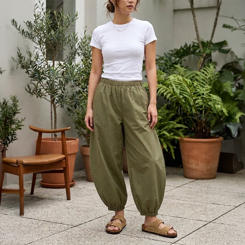 Ladies Lightweight Barrel Pants with Pockets