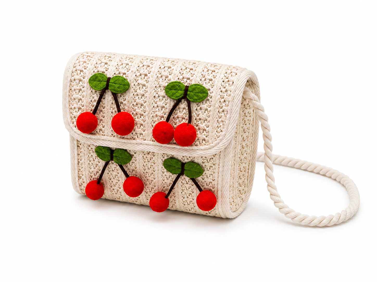 Ladies Rattan Bag with Cherries