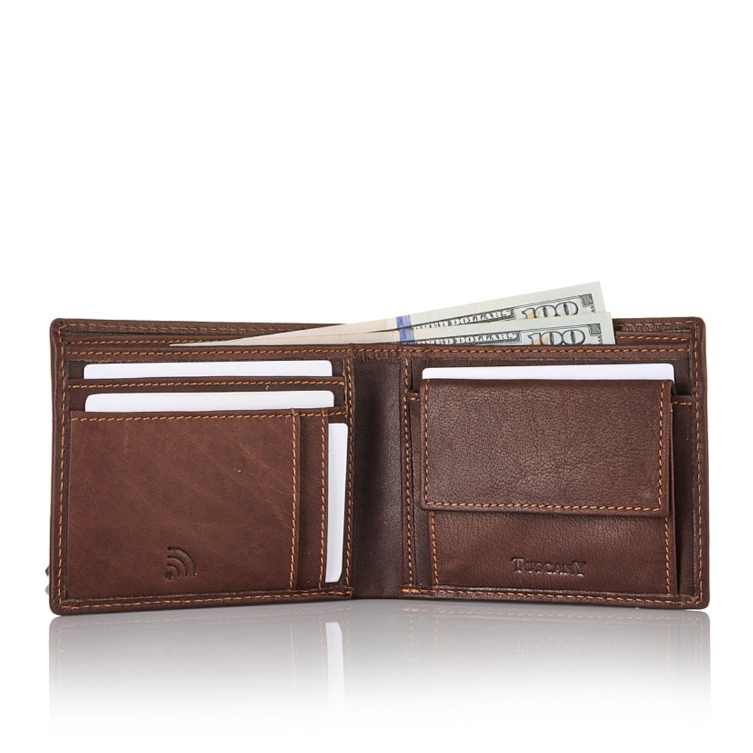 Genuine Leather Enzo Medium Billfold Wallet With Coin Pocket