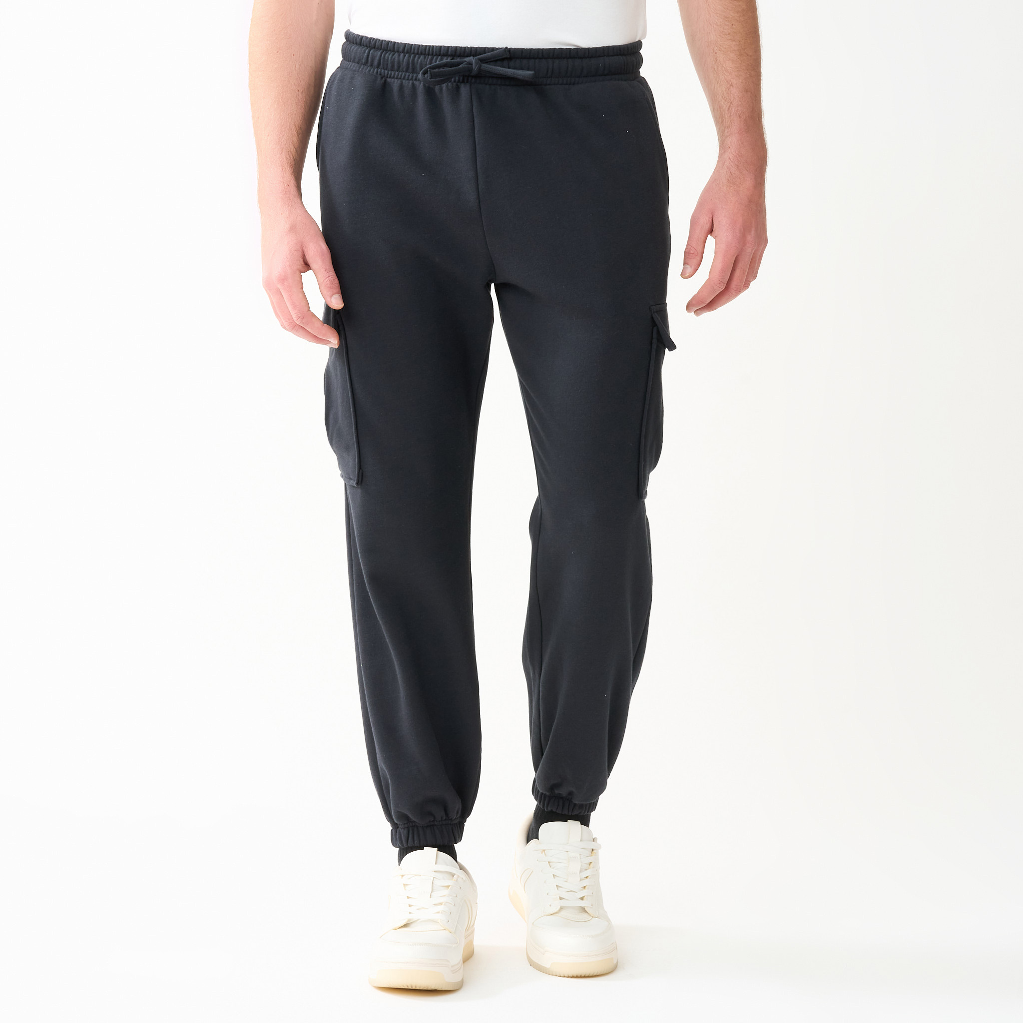 Men's Cotton Blend Fleece Cargo Jogger Sweatpants