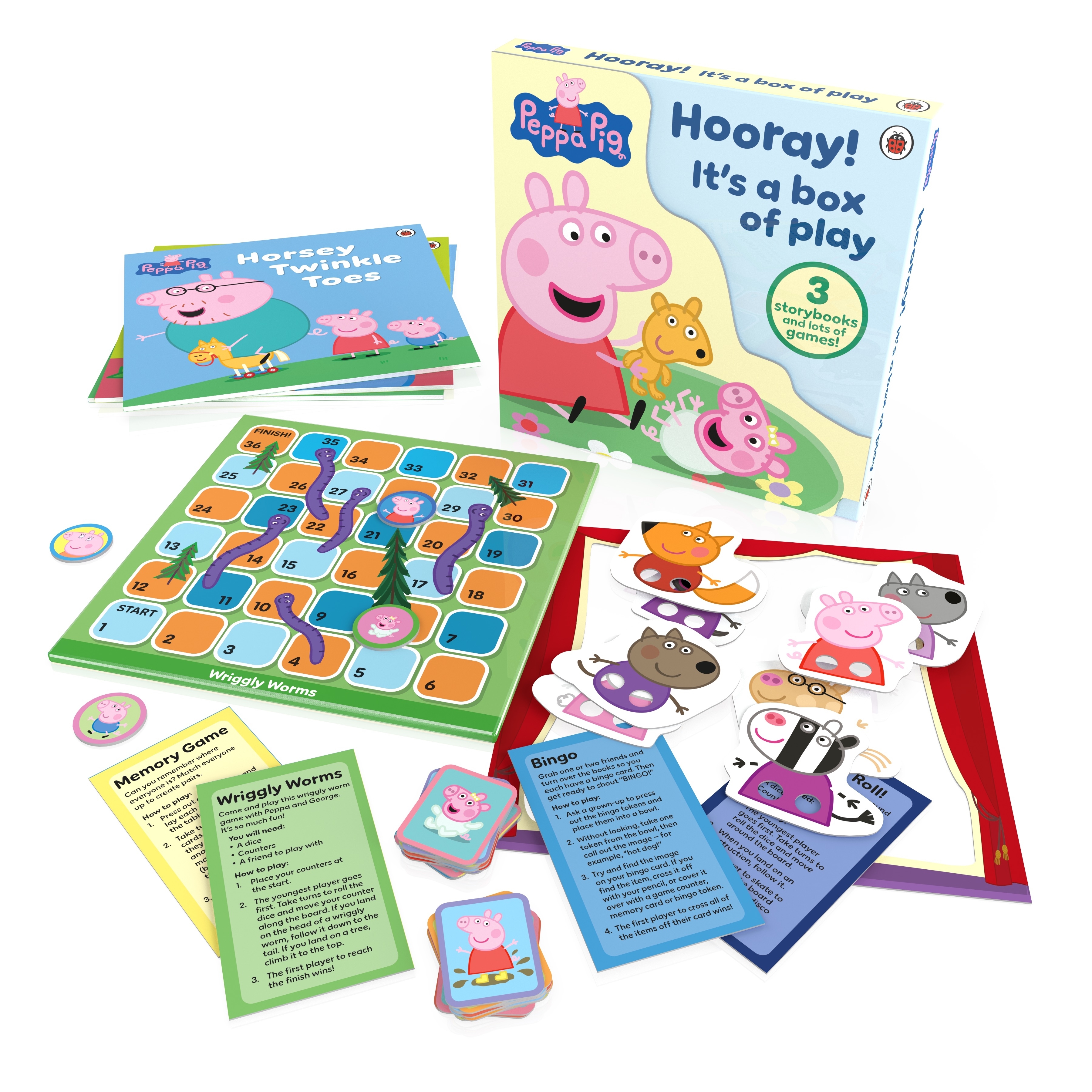 Hooray! It’s a Box of Play: 3 Story Books and Lots of Games