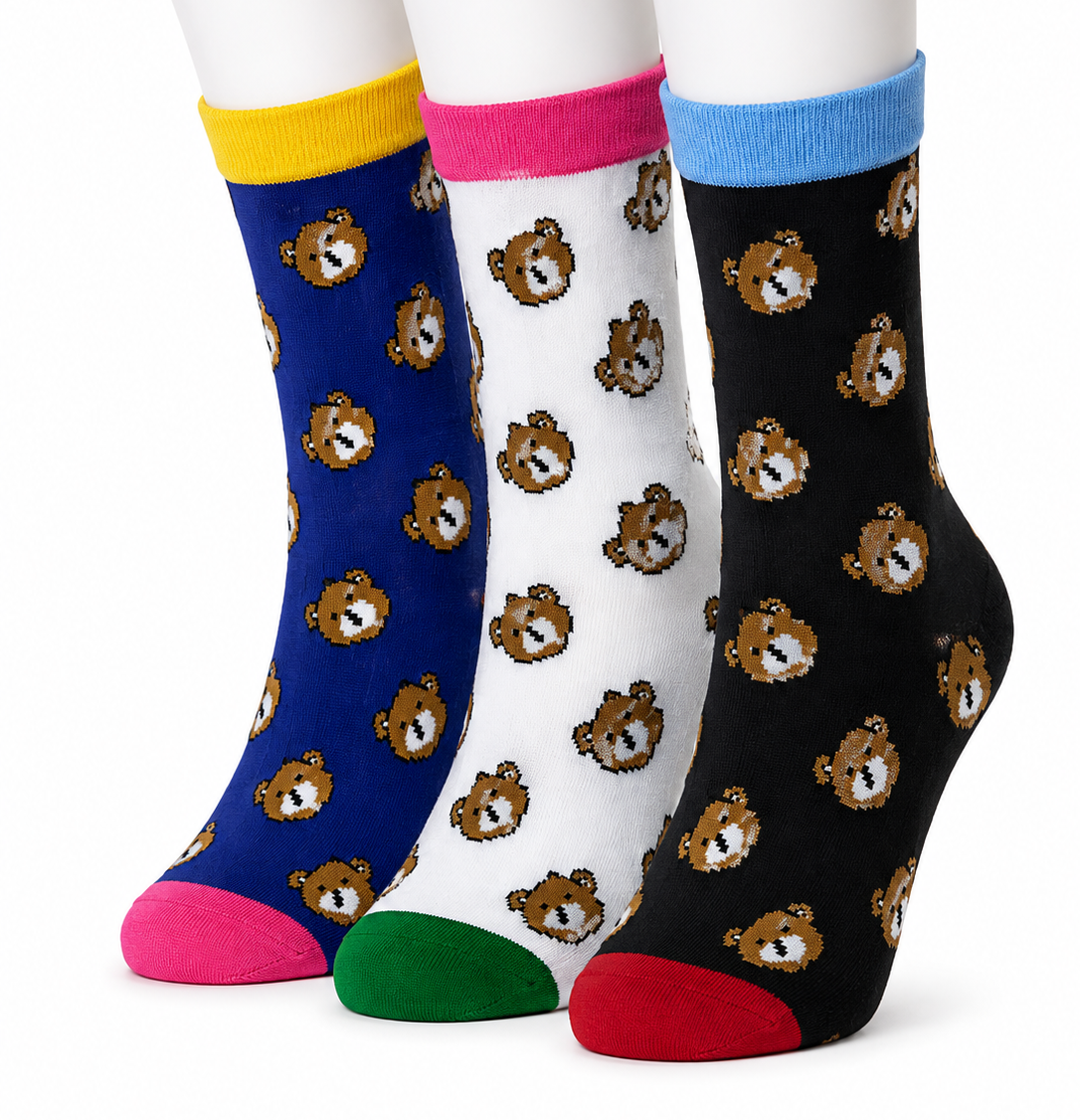 3x Pairs of Printed Socks