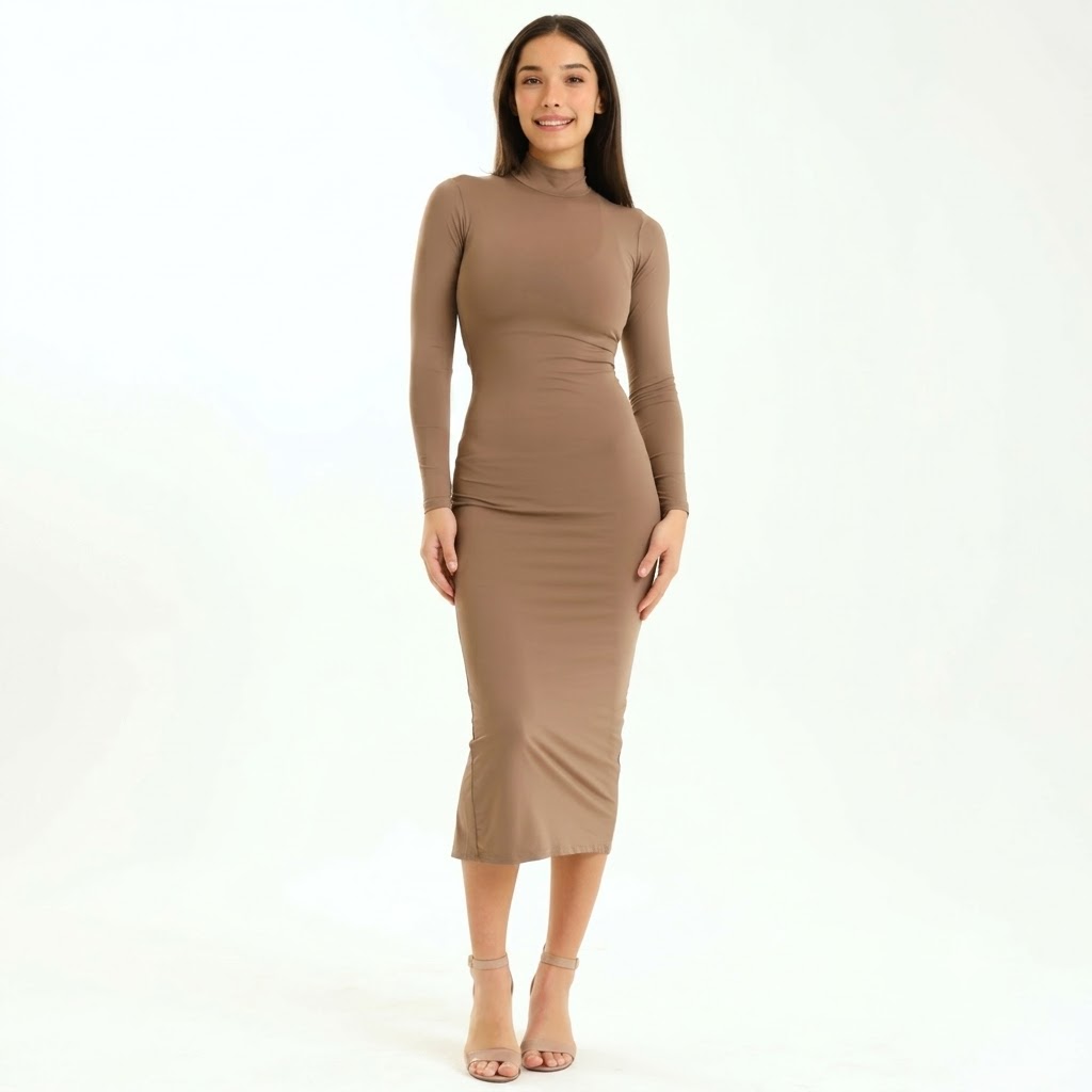 Ladies Lucy Skin Tight Long Sleeve Bodycon Dress