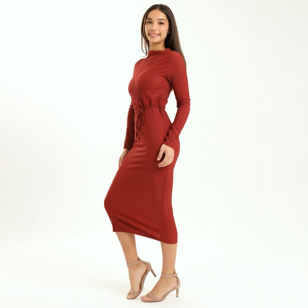 Ladies Harper Long Sleeve Bodycon Evening Dress