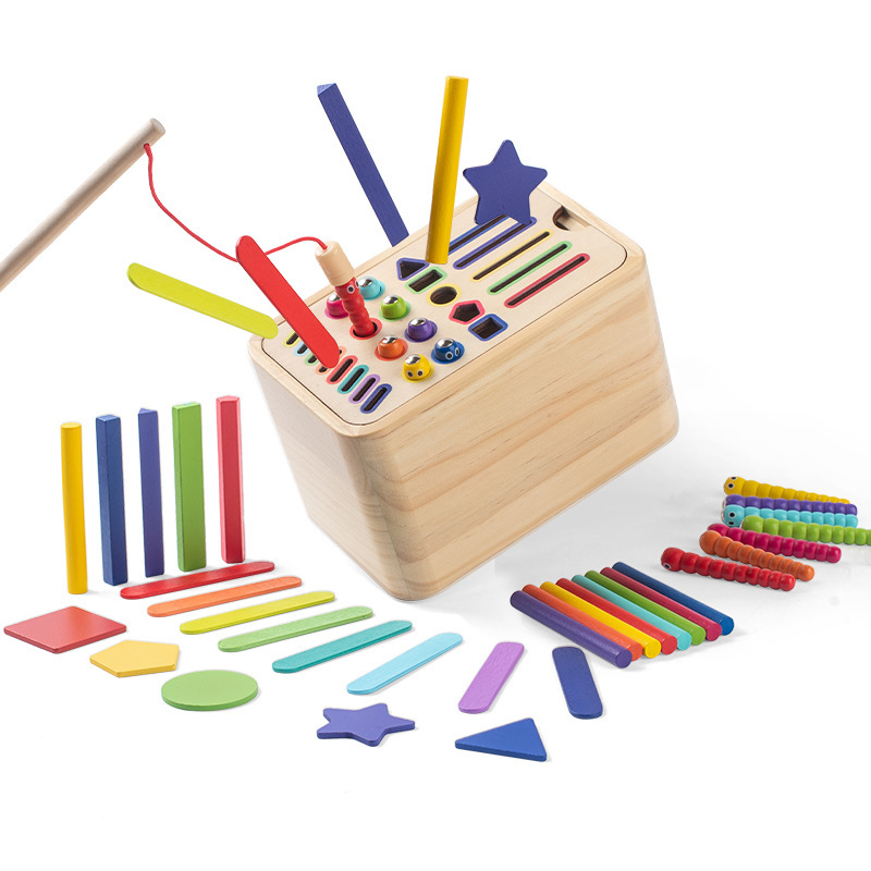 Wooden Colour-Sorting Toy Box Set