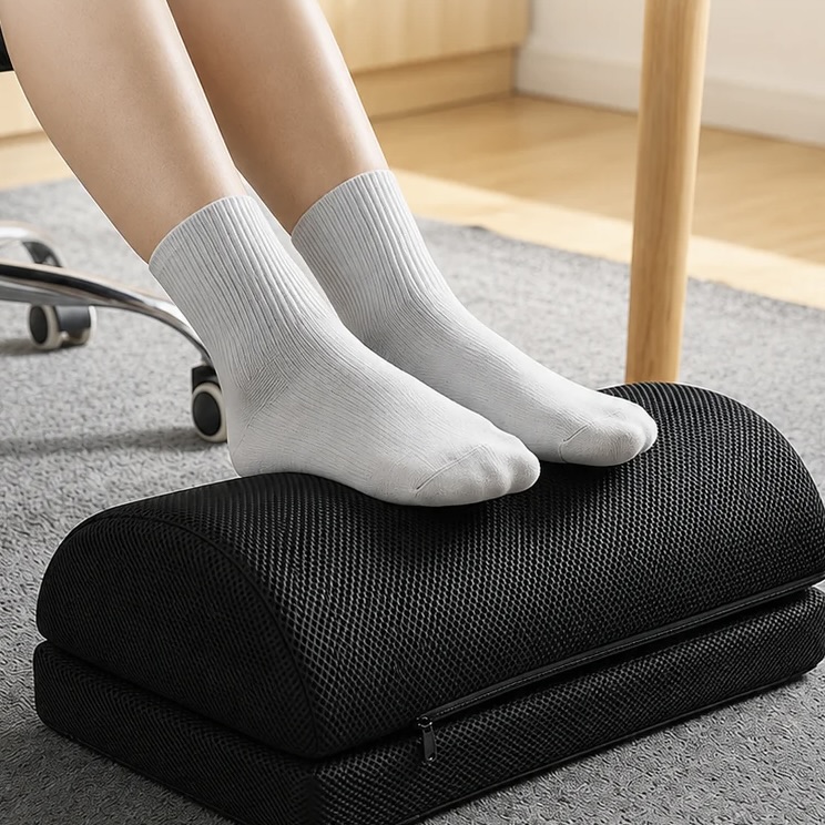 Ergonomic Adjustable Footrest Pillow with High-Density Foam Support