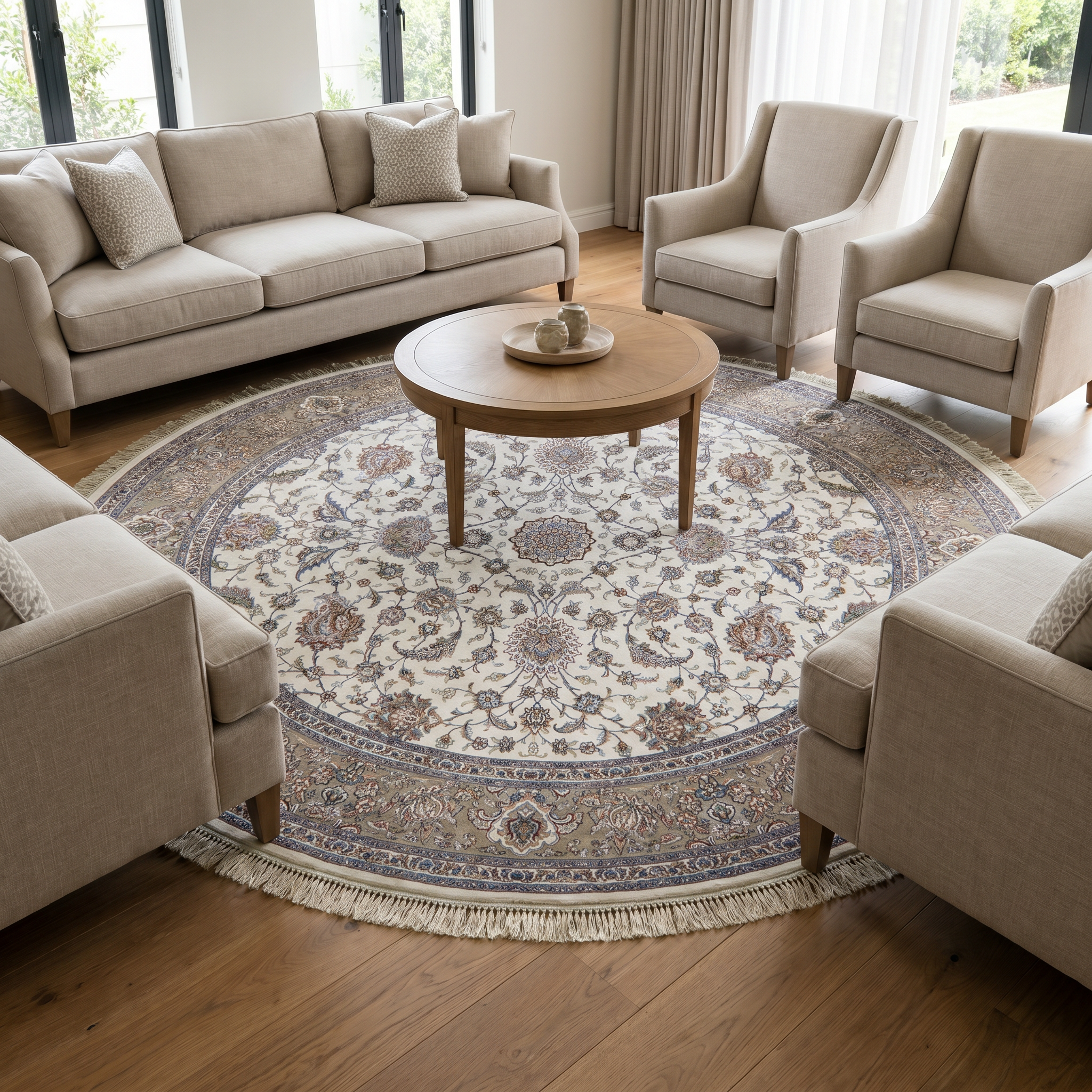 300cm Round Kashan Rug