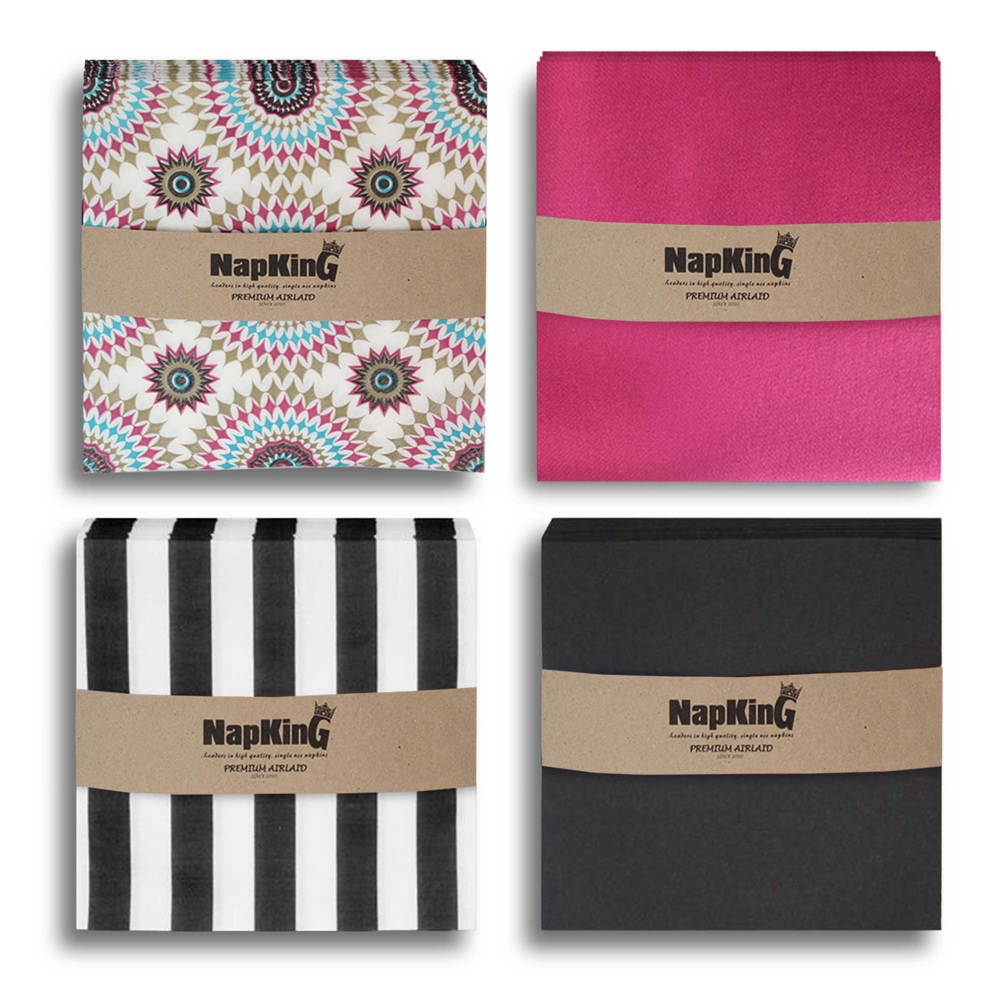 4x 25's Premium Disposable Grande Airlaid Napkins