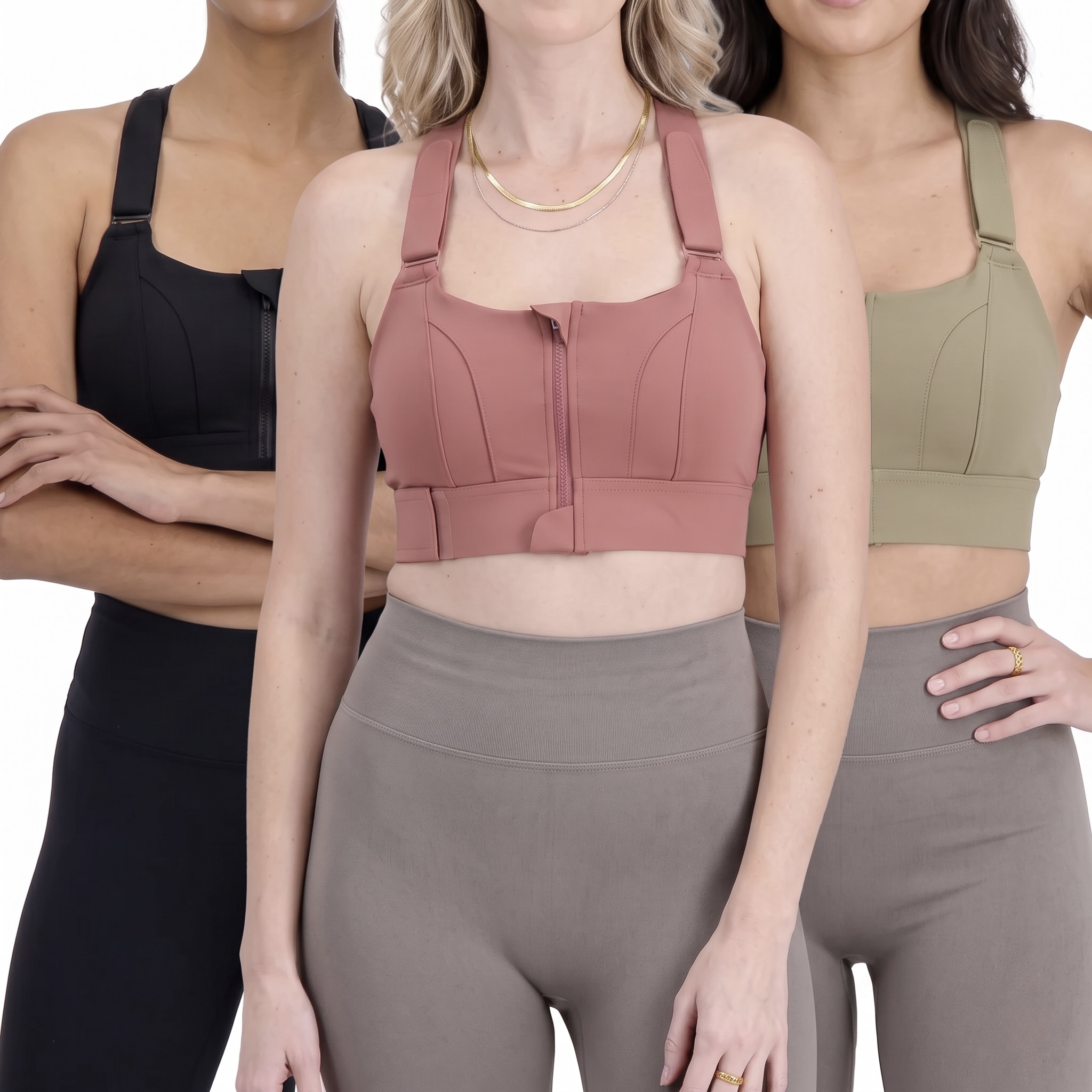 Ladies Sculpting High Impact Sports Bra with Adjustable Compression Fit