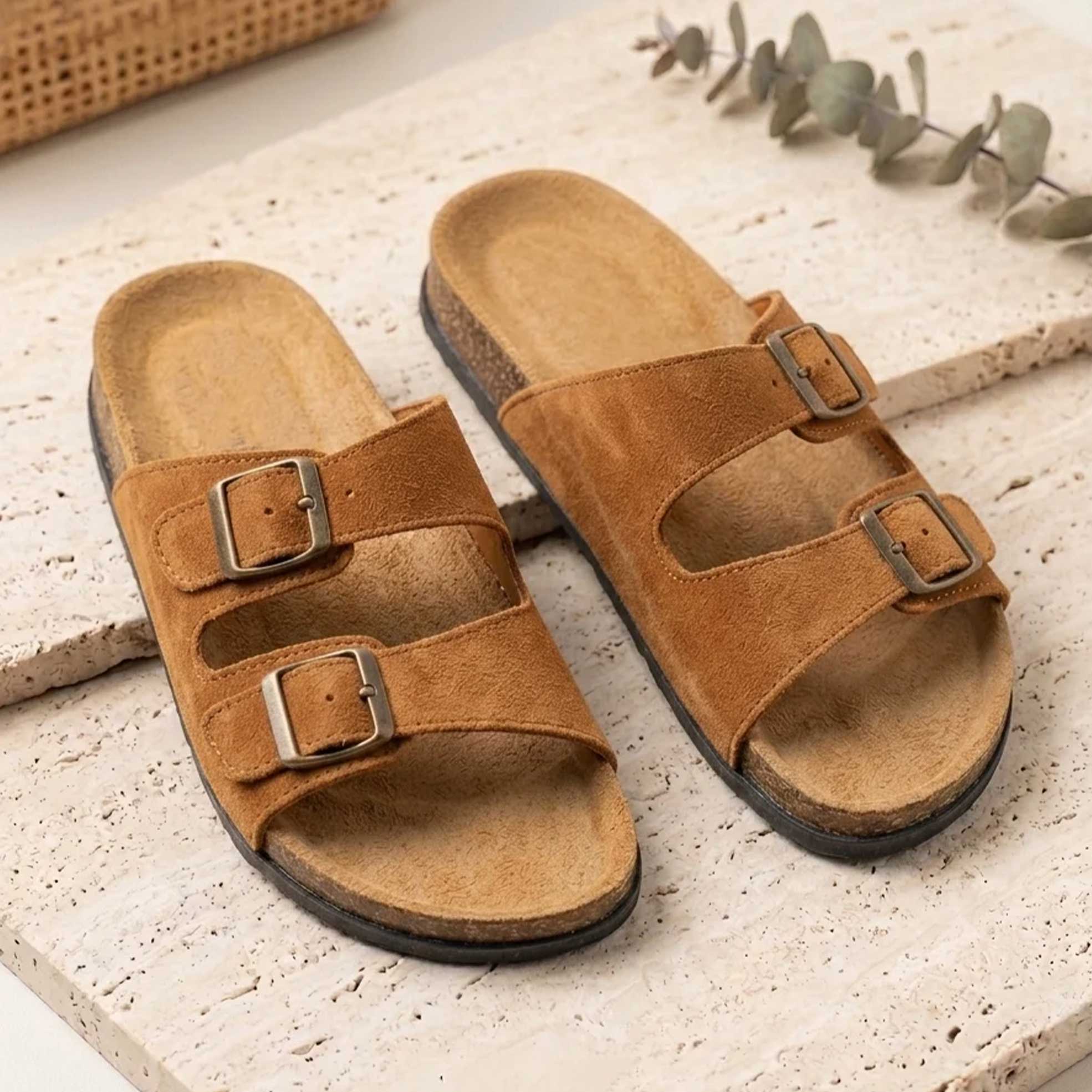 Ladies Double Buckle Sandals