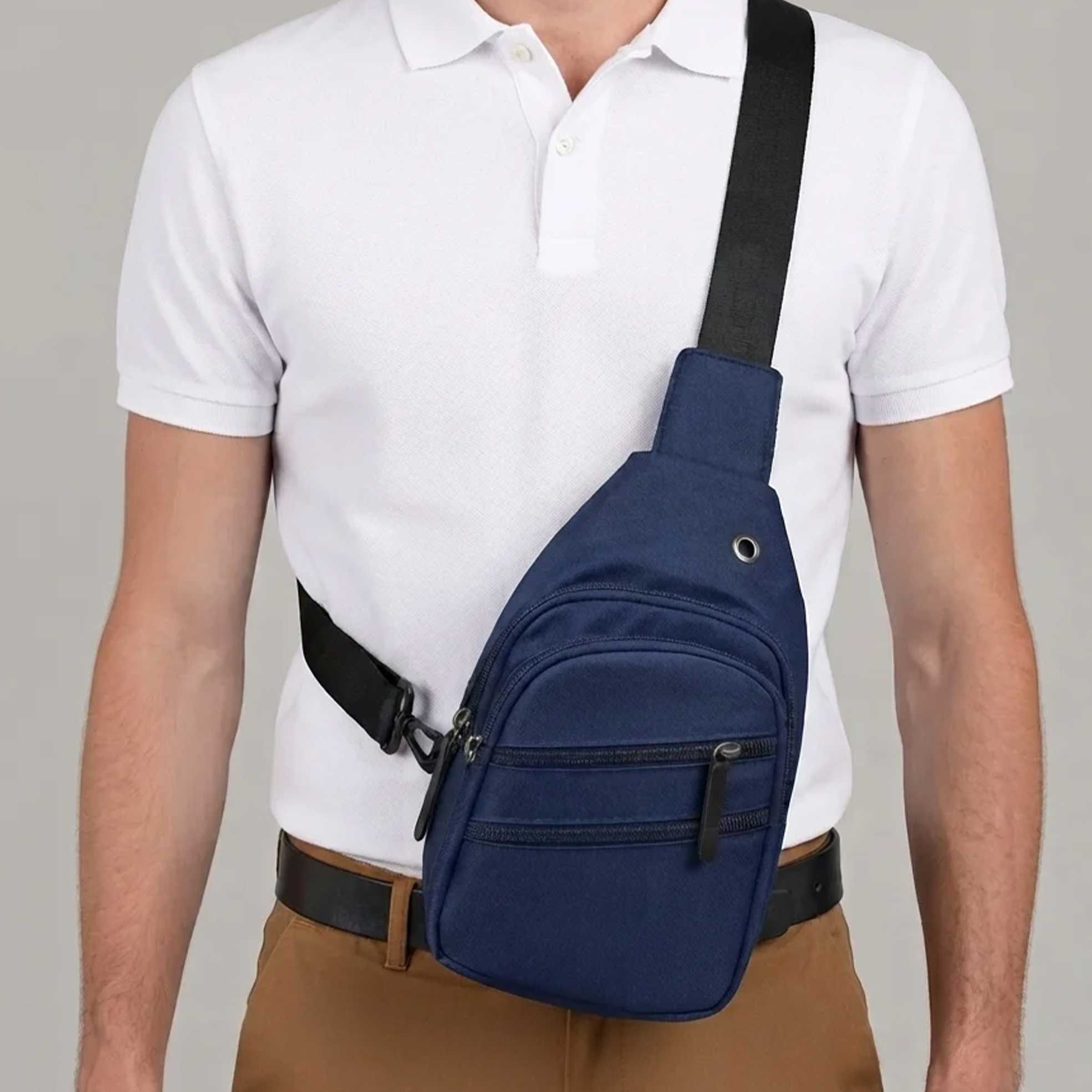 Unisex Multi-Pocket Crossbody Sling Bag