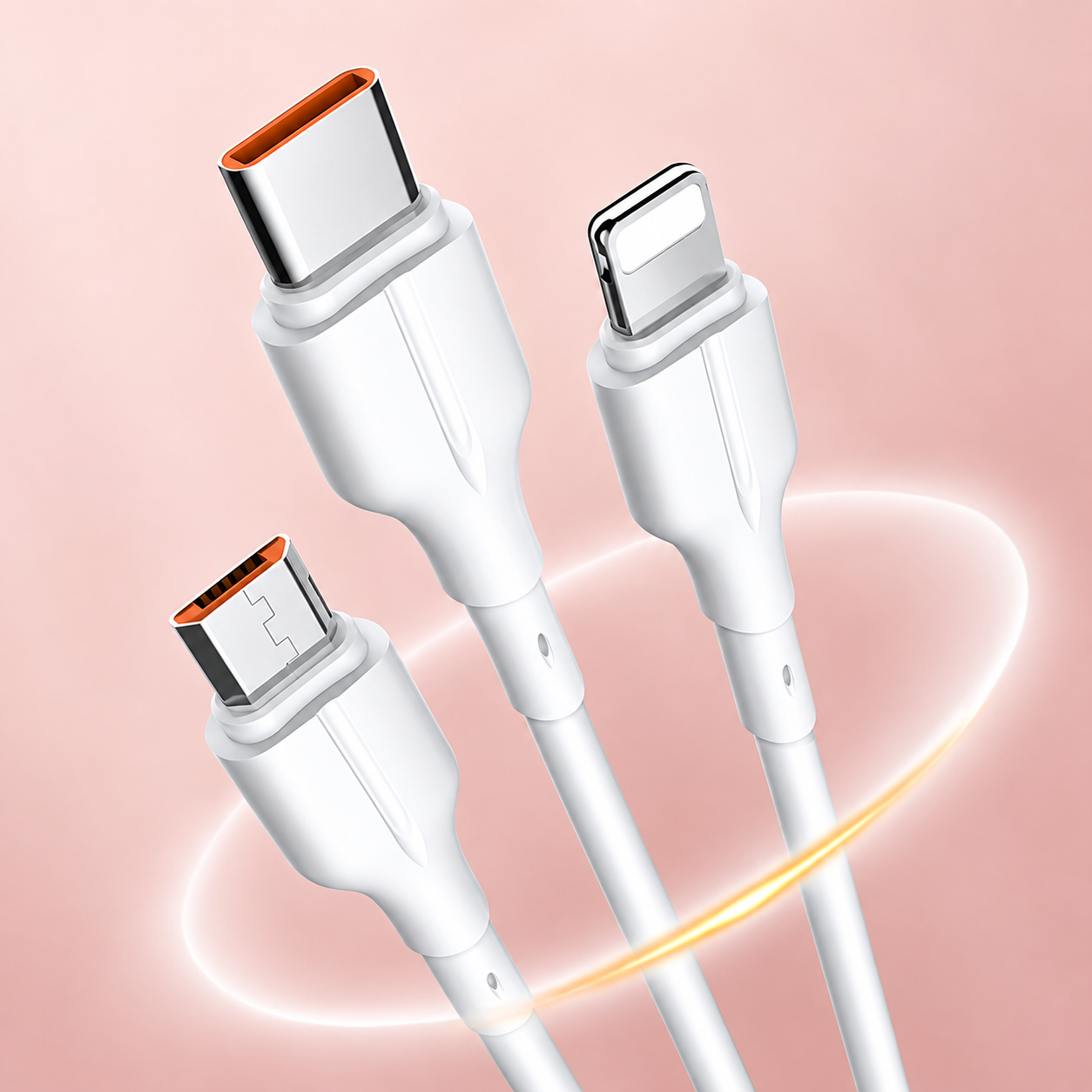 3x 25W 2m Ultra Strong USB Fast Charging and Data Cables
