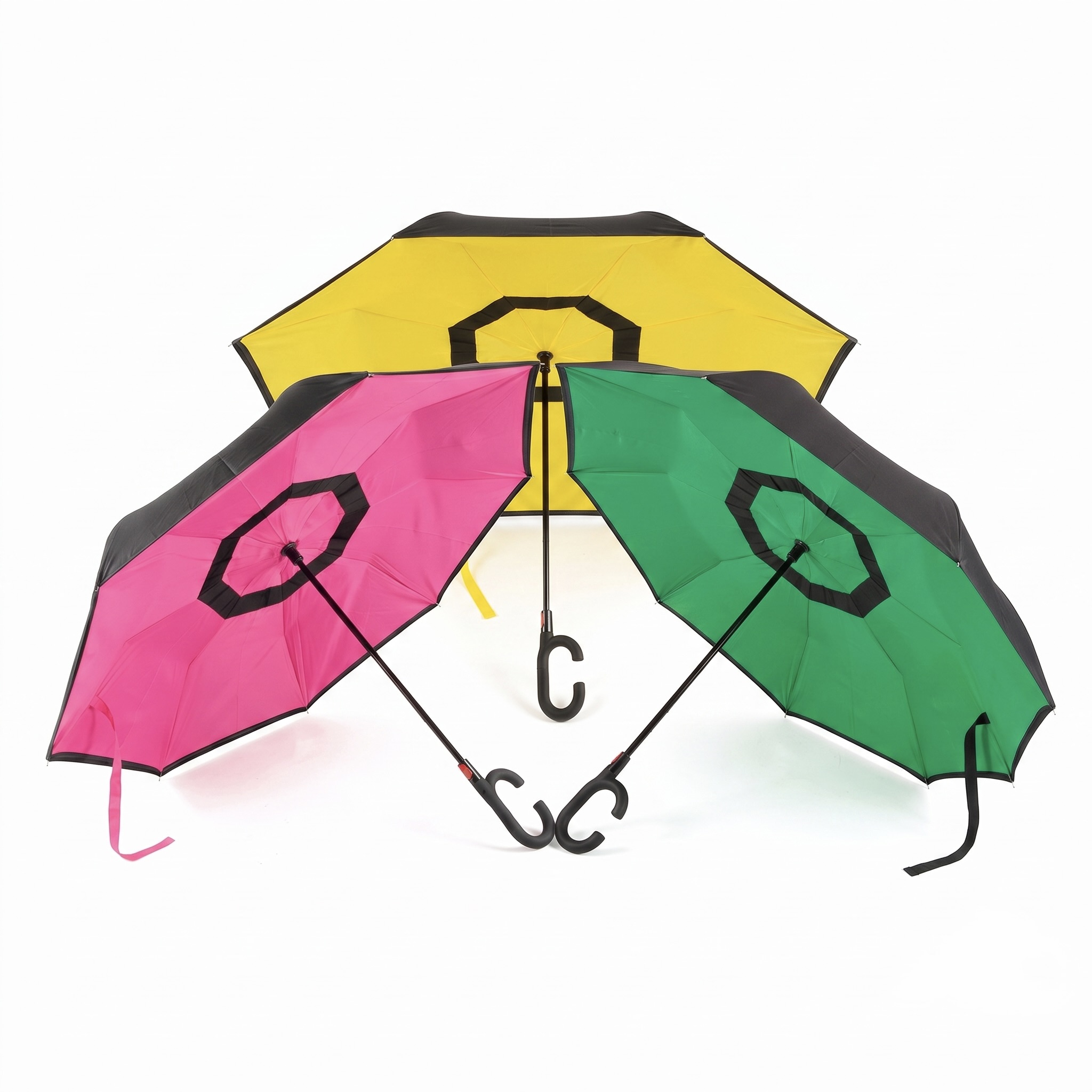 Reversible Umbrella with Rubberised Hook Handle