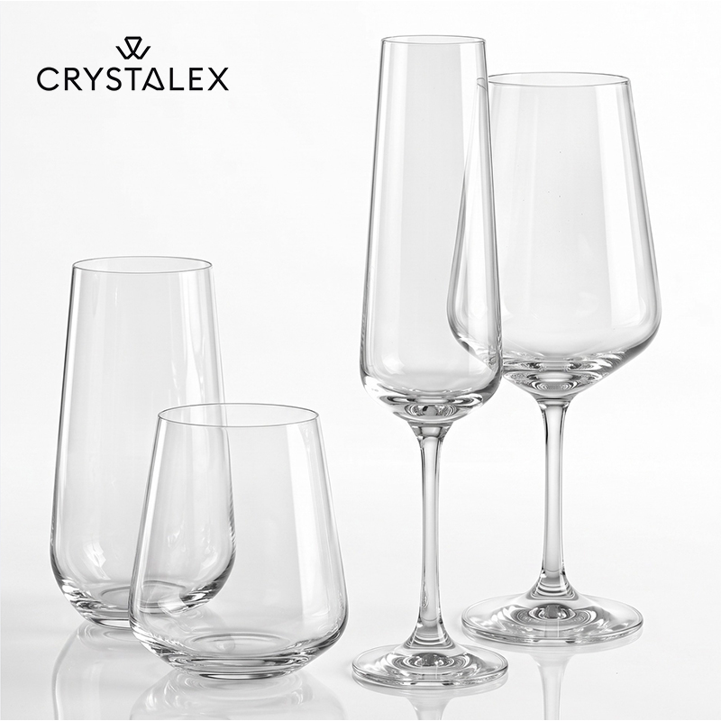 24-Piece Sandra Crystal Glassware Set