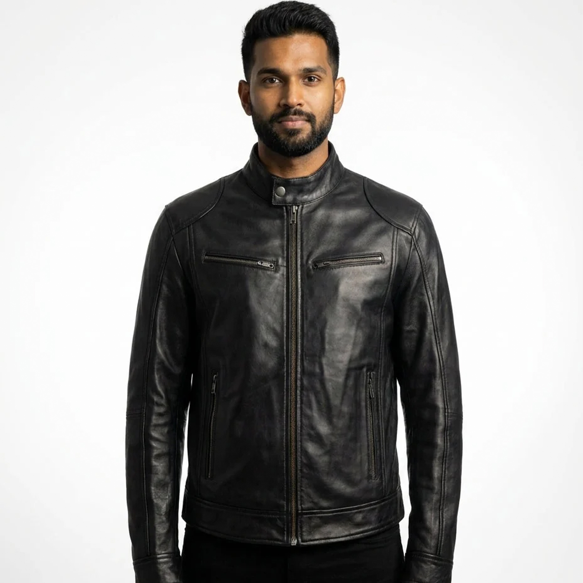 Men's Genuine Leather The Racer Black Jacket