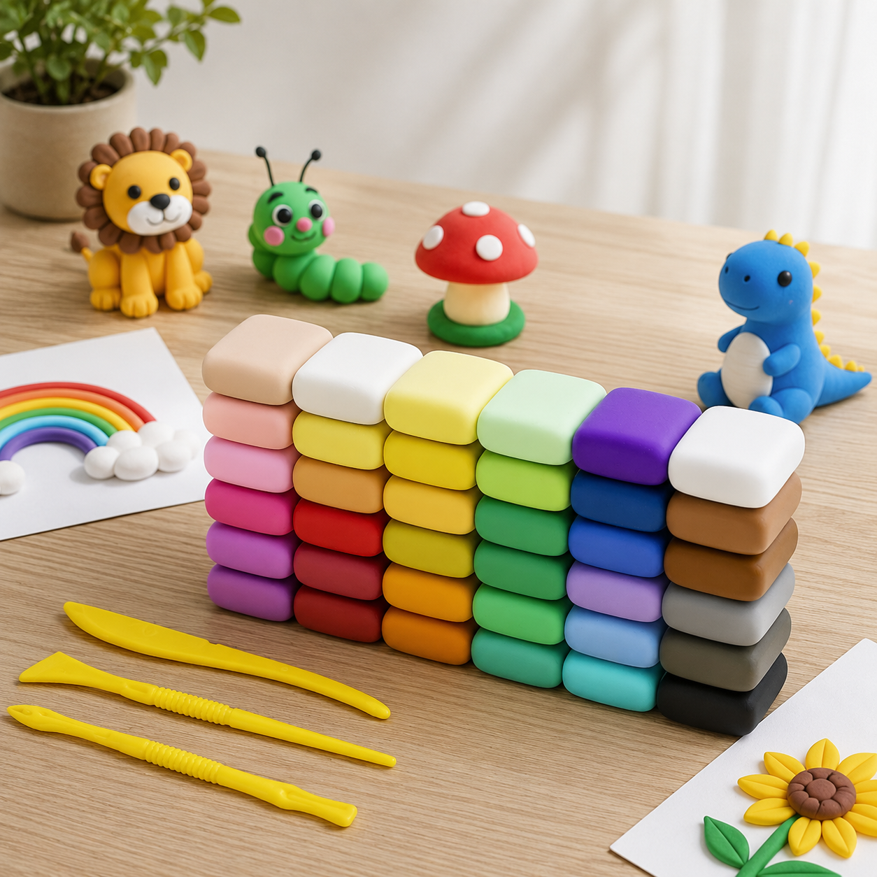 36-Piece Kids Modelling Clay Set with 3 Clay Shapers