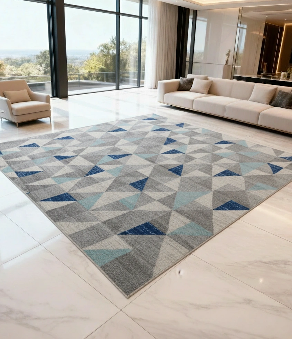 Mosaic Gray & Navy
