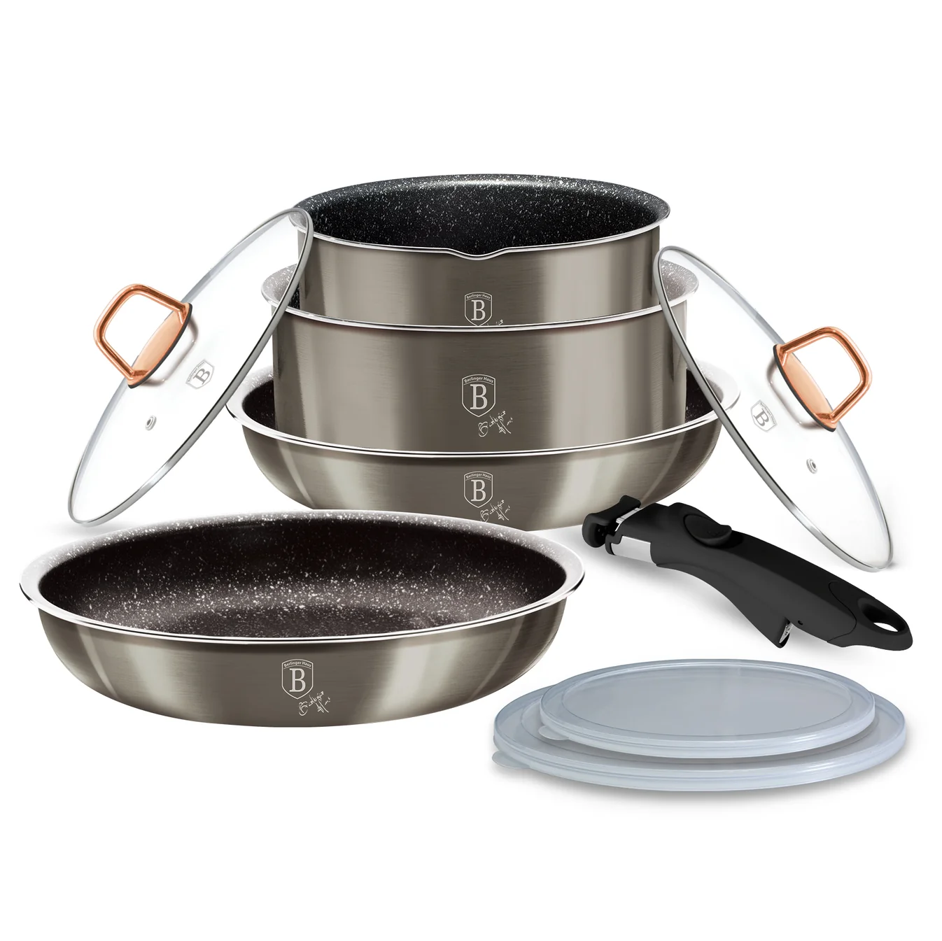9-Piece Marble Coating Oven SafeNon-Stick Cookware Set