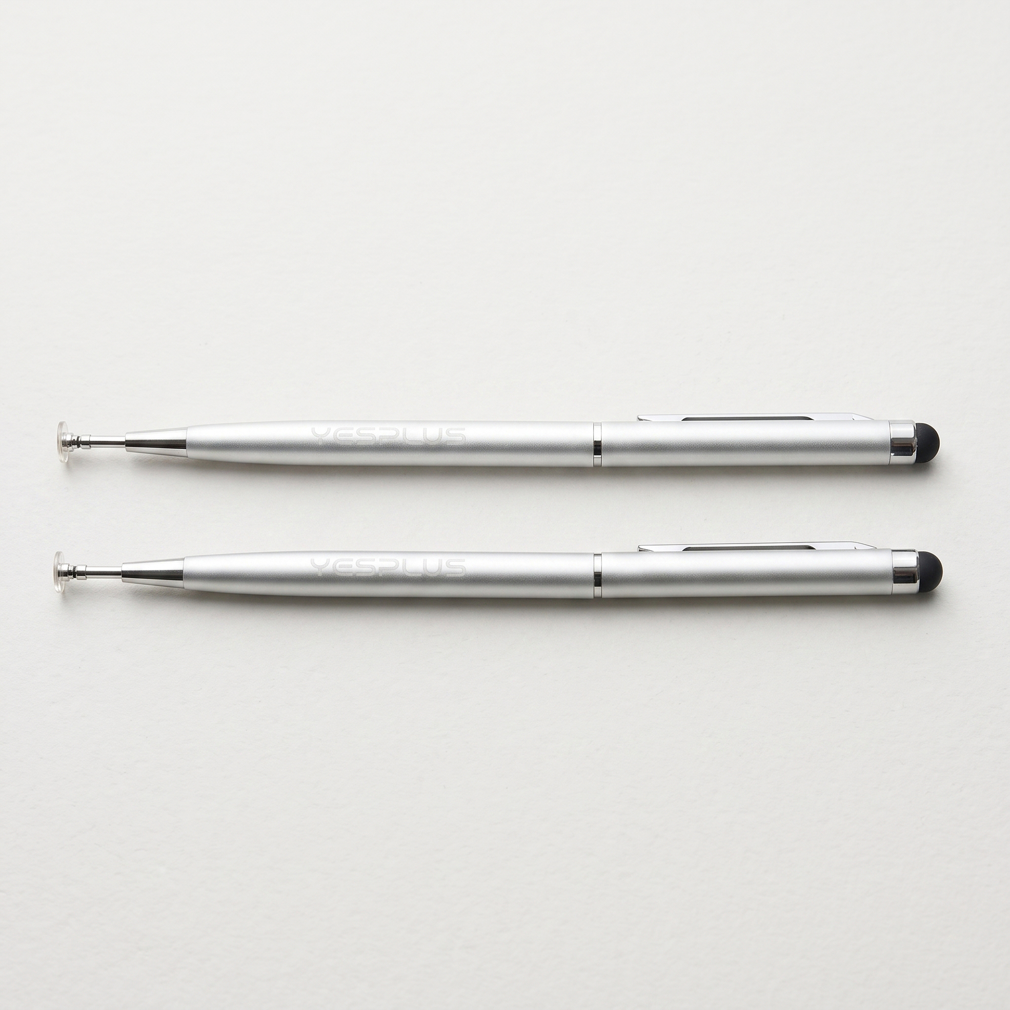 2x Matte Silver Stylus Pens