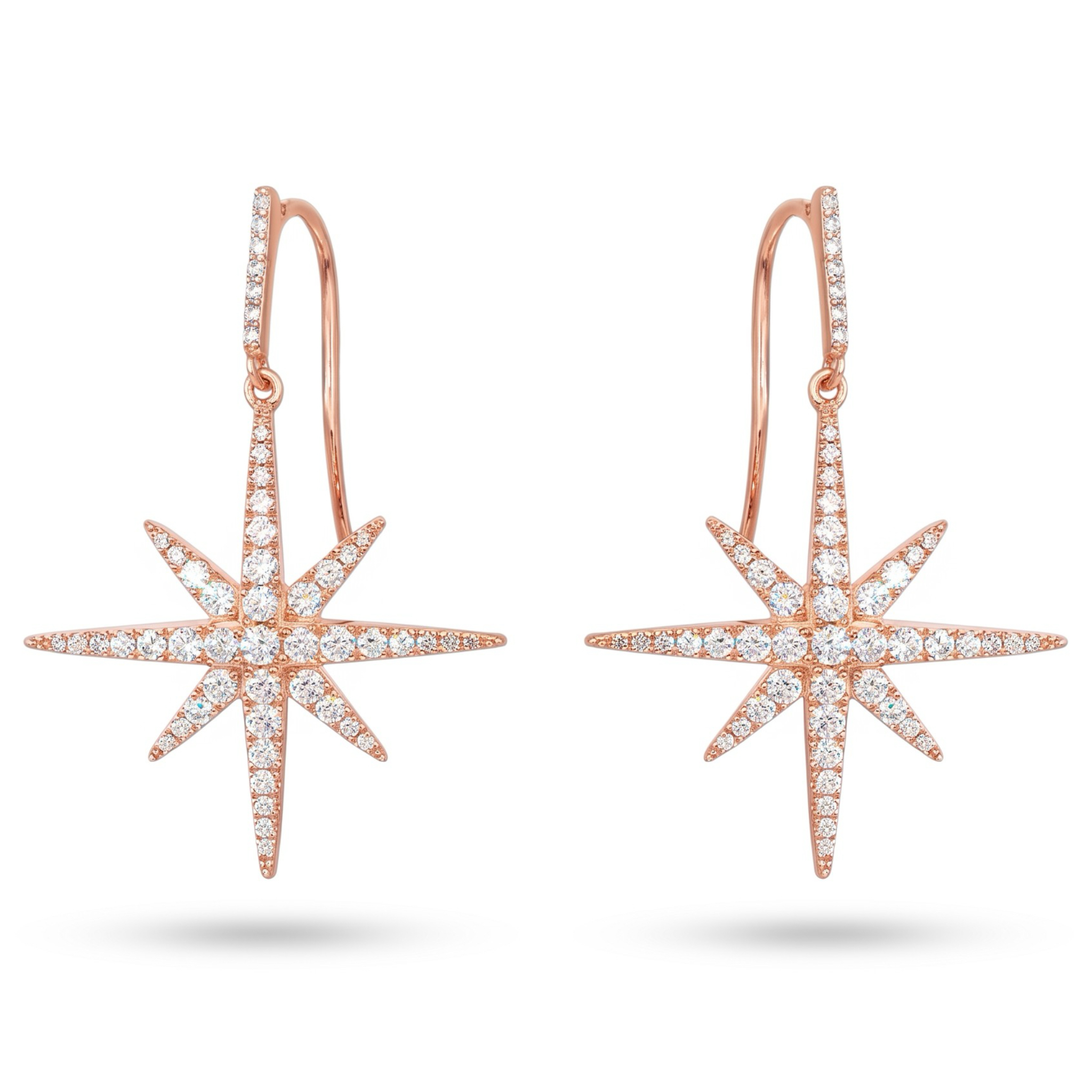 North Star Drop Earrings with Swarovski Cubic Zirconia