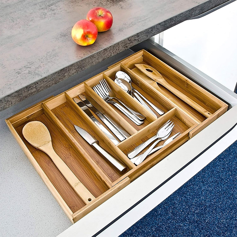 Expandable Bamboo Kitchen Drawer Organiser